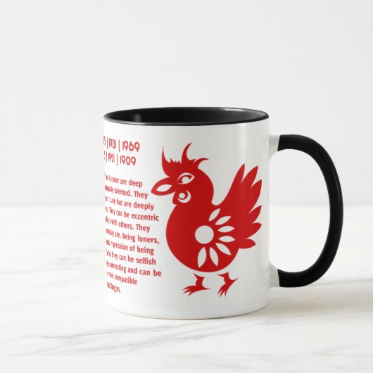 ZODIAC PAPERCUT ROOSTER ILLUSTRATIE MOK (Rechts)