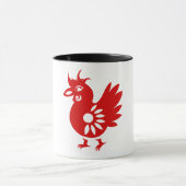 ZODIAC PAPERCUT ROOSTER ILLUSTRATIE MOK (Midden)