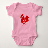 ZODIAC PAPERCUT ROOSTER ILLUSTRATIE ROMPER (Voorkant)