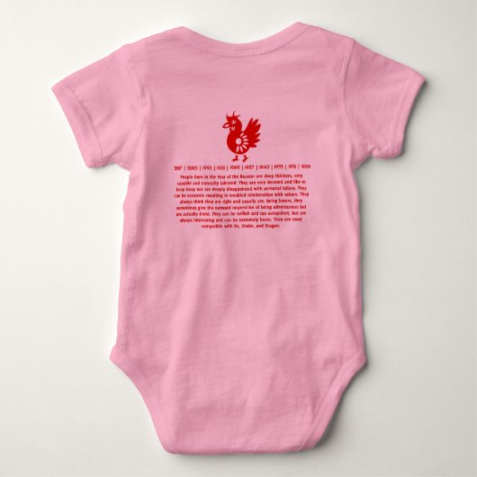 ZODIAC PAPERCUT ROOSTER ILLUSTRATIE ROMPER (Achterkant)