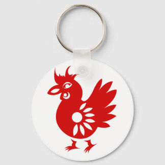 ZODIAC PAPERCUT ROOSTER ILLUSTRATIE SLEUTELHANGER