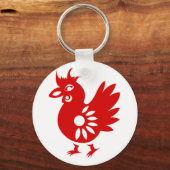 ZODIAC PAPERCUT ROOSTER ILLUSTRATIE SLEUTELHANGER (Voorkant)