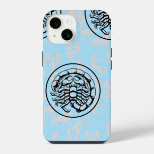 Zodiac Patroon Z02 - Schorpioen.w L Blauwe BG iPhone 14 Hoesje