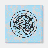 Zodiac Pattern Z02 - Schorpioen.w L Blauw BG Magneet (Voorkant)