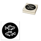 Zodiac Pisces Circle Rubber Stamp Rubberstempel (Gestempeld)