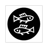 Zodiac Pisces Circle Rubber Stamp Rubberstempel (Afrduk)