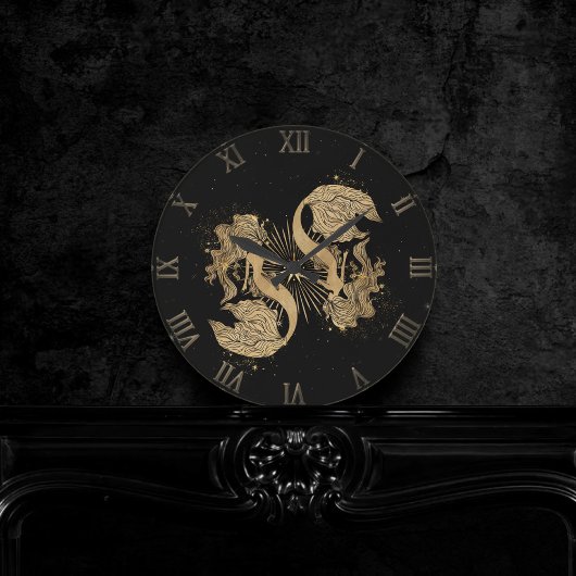 Zodiac Pisces | Cosmic Gold en Black Astrology La Ronde Klok
