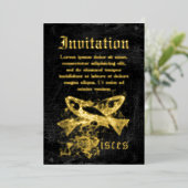 Zodiac Pisces Folie Uitnodiging (Staand Voorkant)