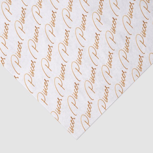 Zodiac "Pisces" Gold Script Tissue Paper Tissuepapier (Detail)