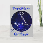 Zodiac Pisces Horoscope Kaart (Voorkant)