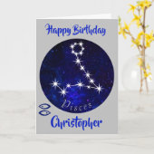 Zodiac Pisces Horoscope Kaart (Gele Bloem)