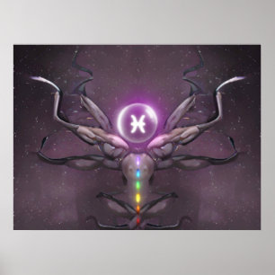 Zodiac Pisces Horoscope Sign Poster