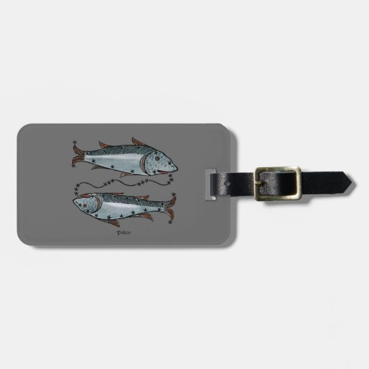 Zodiac: Pisces in kleur Bagagelabel (Voorkant horizontaal)