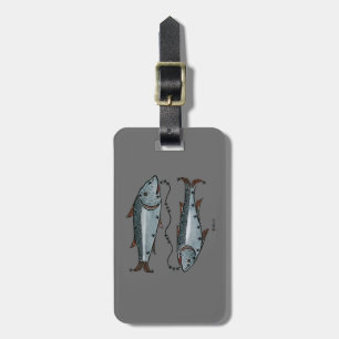 Zodiac: Pisces in kleur Bagagelabel