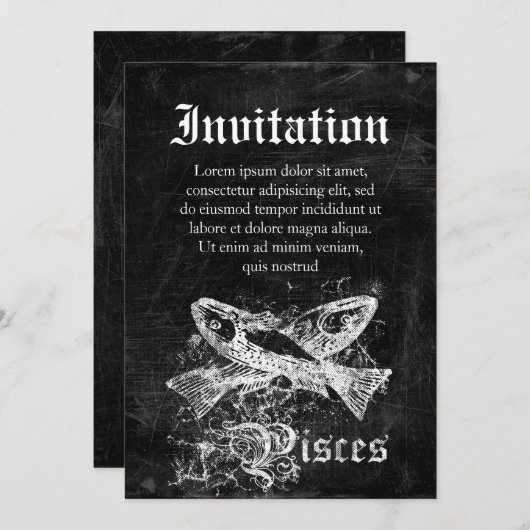 Zodiac  Pisces Kaart (Voorkant / Achterkant)