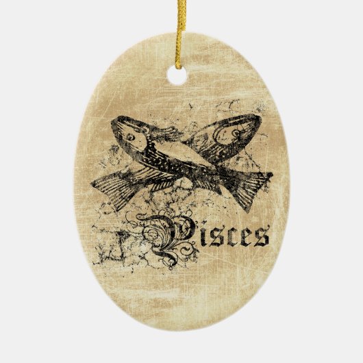  Zodiac Pisces Keramisch Ornament (Voorkant)