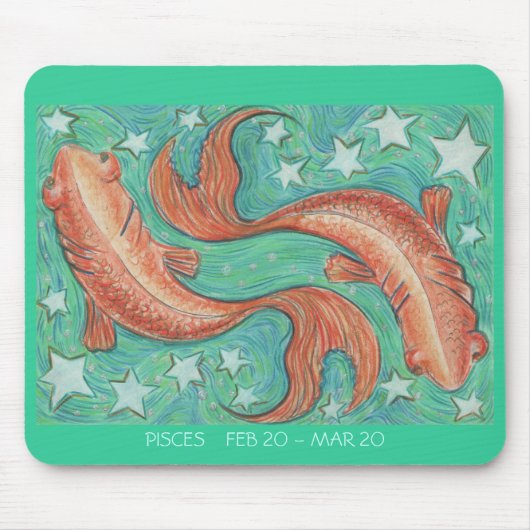 Zodiac Pisces mousepad dates Muismat (Voorkant)