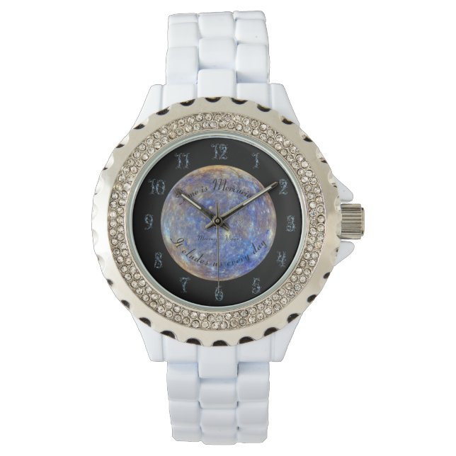 Zodiac Planet Mercury Astronomy Virgo Typografie Horloge (Voorkant)