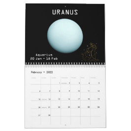 Zodiac Planets Glitter Star Signs 12 maanden 2021 Kalender