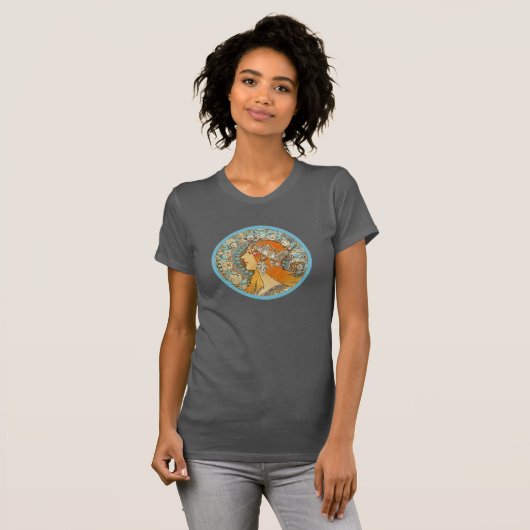 Zodiac Portrait Alphonse Mucha T-shirt (Voorkant volledig)