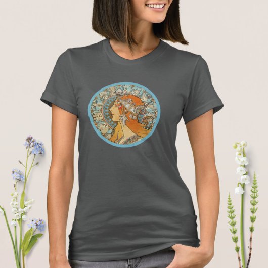 Zodiac Portrait Alphonse Mucha T-shirt