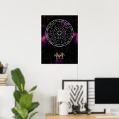 Zodiac Poster | Astrologische cirkel en Paarse nev (Thuiskantoor)