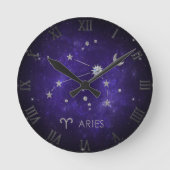 Zodiac Purple Aries | Cosmic Astrology Horoscope Ronde Klok (Voorkant)