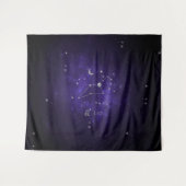 Zodiac Purple Leeuw | Kosmisch Astrologie Horoscoo Wandkleed (Voorkant (horizontaal))