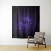 Zodiac Purple Leeuw | Kosmisch Astrologie Horoscoo Wandkleed (In situ)