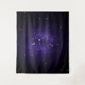 Zodiac Purple Leeuw | Kosmisch Astrologie Horoscoo Wandkleed (Voorkant)