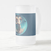 Zodiac Ram "21 maart - 19 april" Matglas Bierpul (Voorkant rechts)