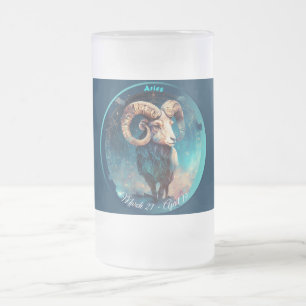 Zodiac Ram "21 maart - 19 april" Matglas Bierpul