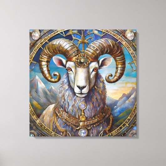 Zodiac - Ram de Ram Canvas Afdruk (Voorkant)