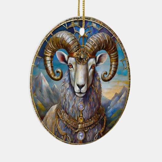 Zodiac - Ram de Ram Keramisch Ornament (Rechts)