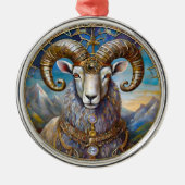 Zodiac - Ram de Ram Metalen Ornament (Voorkant)