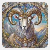 Zodiac - Ram de Ram Vierkante Sticker (Voorkant)