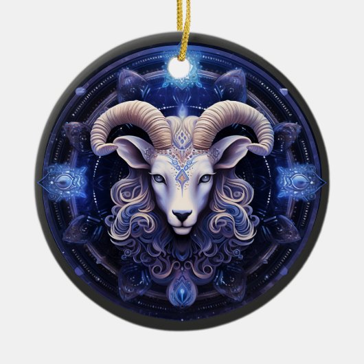Zodiac Ram Gepersonaliseerde Astrologie Ornament (Voorkant)