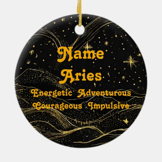 Zodiac Ram Gepersonaliseerde Astrologie Ornament (Achterkant)