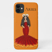 Zodiac Ram Goddess Custom Sinaasappel Case-Mate iPhone Case (Achterkant)