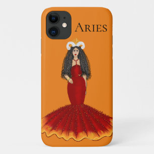 Zodiac Ram Goddess Custom Sinaasappel Case-Mate iPhone Case