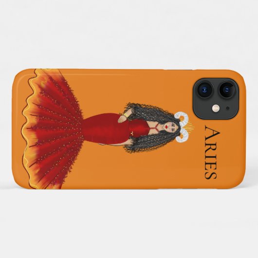 Zodiac Ram Goddess Custom Sinaasappel Case-Mate iPhone Case (Achterkant (horizontaal))
