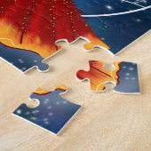 Zodiac Ram Godin met Planet Mars Celestial Legpuzzel (Zijkant)