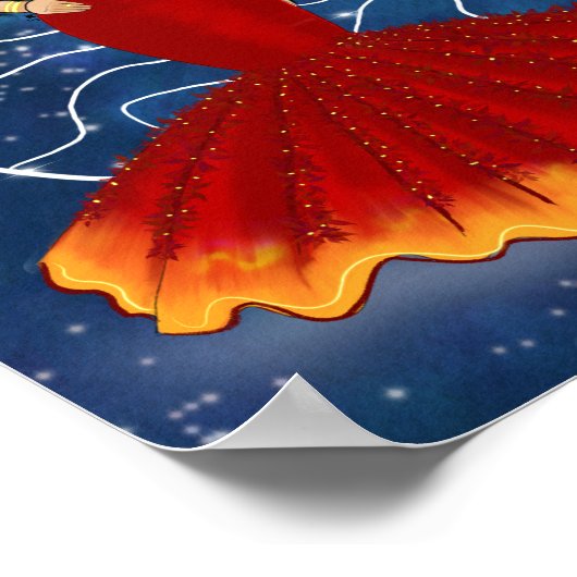 Zodiac Ram Godin met Planet Mars Celestial Poster (Hoek)