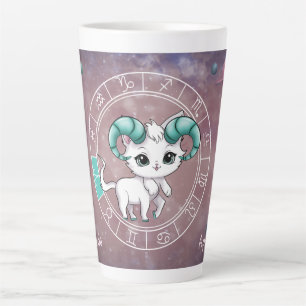 Zodiac Ram Schattigee Cat Wheel Planet Astrologie Latte Mok