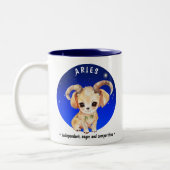 Zodiac Ram Schattigee Waterverf Dog aangepaste naa Tweekleurige Koffiemok (Links)