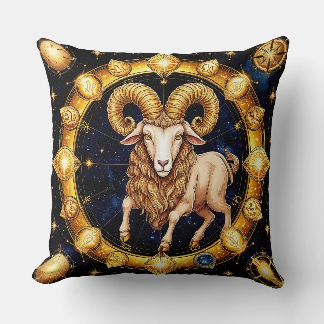 Zodiac Ram Symbool Kussen (Voorkant)