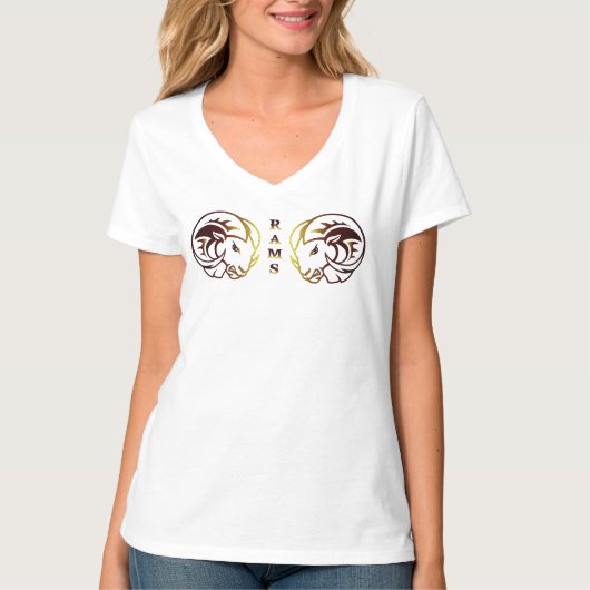 Zodiac Ram Vrouwen V-Shirt T-shirt (Voorkant)
