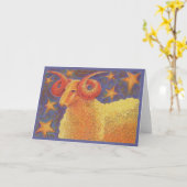 Zodiac Ram wenskaart Kaart (Gele Bloem)