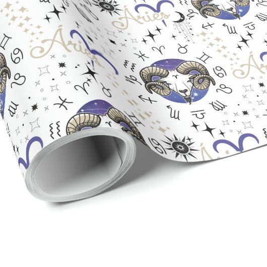 Zodiac Ram Wrapping Paper Cadeaupapier (Rol Hoek)
