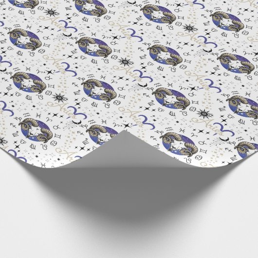 Zodiac Ram Wrapping Paper Cadeaupapier (Hoek)